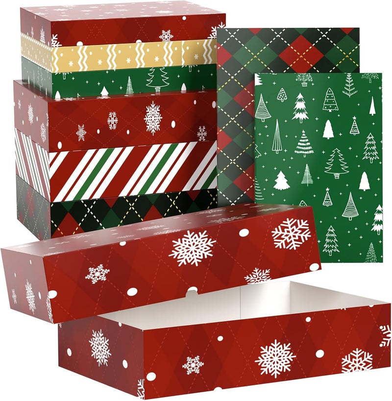 YANGTE 24 Pack Christmas Gift Boxes with Lids - Large 17" (4" Deep) & 14" (2" Deep) Gift Boxes for Present, Wrapping Robe, Shirt, Clothing - Image 1